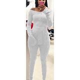 Knitting Jacquard Split Tops+Pencil Pants Set BN-9308