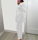 Knitting Jacquard Split Tops+Pencil Pants Set BN-9308