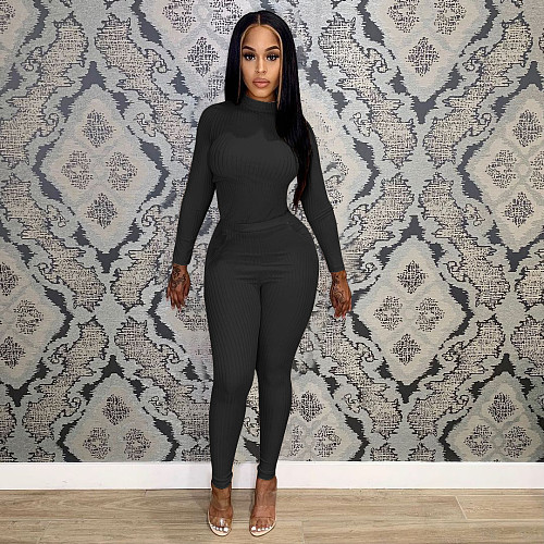 Knitted Long Sleeve T Shirt Legging Pants Set FOS-8114