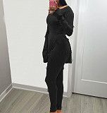 Knitting Jacquard Split Tops+Pencil Pants Set BN-9308
