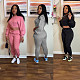 Pullover Crop Top Sweatshirt+Jogger Pants Tracksuit MEM-88404