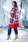 Classic Plaid Shirt Single-breasted Woolen Long Coat XY-9121