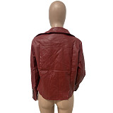 Casual PU Faux Leather Motorcycle Chic Jackets LSD-82466