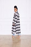 Classic Check Single-breasted Long Woolen Coat YS-8847