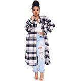 Classic Check Single-breasted Long Woolen Coat YS-8847