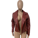 Casual PU Faux Leather Motorcycle Chic Jackets LSD-82466