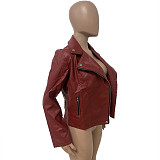 Casual PU Faux Leather Motorcycle Chic Jackets LSD-82466