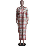 Classic Check Single-breasted Long Woolen Coat YS-8847