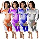 Aesthetic Print Streetwear Skinny Long Sleeve Dress MEM-88405