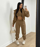 Hooded Zipper Outerwear Pants Tracksuit 3 Piece Sets TK-6209