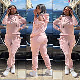 Off Shoulder Hoodies Sweatshirt+Cago Pants Outfits AIL-189