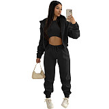 Hooded Zipper Outerwear Pants Tracksuit 3 Piece Sets TK-6209