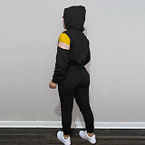 Color Block Hooded Sweatshirt Jogger Pants Set LM-8308