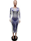 Aesthetic Print Streetwear Skinny Long Sleeve Dress MEM-88405