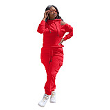 Off Shoulder Hoodies Sweatshirt+Cago Pants Outfits AIL-189