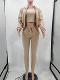 Hooded Zipper Outerwear Pants Tracksuit 3 Piece Sets TK-6209