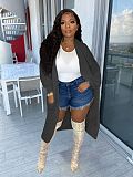 Solid Color Long Sleeve Casual Knitted Sweater Cardigan TR-1185