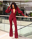 Deep V Sexy Beaded Puff Sleeve Flared Jumpsuit SHA-86288