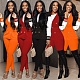 Thread Patchwork Blazers Pencil Pants 2 Piece Set MEI-9222