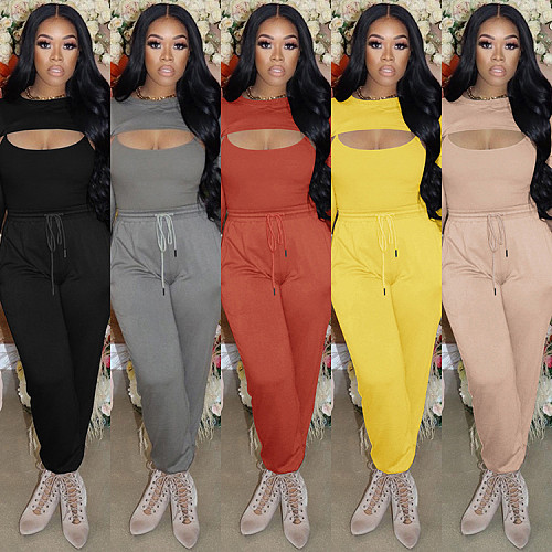 Long Sleeve Crop Top And Camis And Pants Sets GLS-10078