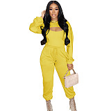 Long Sleeve Crop Top And Camis And Pants Sets GLS-10078
