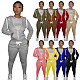 Solid Zip Long Sleeve Hoodie Sweatpants Outfits CH-8195