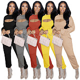 Long Sleeve Crop Top And Camis And Pants Sets GLS-10078