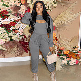 Long Sleeve Crop Top And Camis And Pants Sets GLS-10078