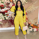 Long Sleeve Crop Top And Camis And Pants Sets GLS-10078