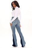 Stretch Ripped Hole Patchwork High Waist Denim Jeans LX-5010