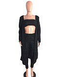 Long Sleeve Cardigan With Chest Wrapped And Pant Set OSM-4522