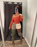 Color Block Print Sportswear Jogger Sweatpant YS-8846