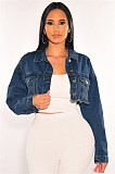 Long Sleeve Streetwear Ripped Hole Denim Jackets LX-3522
