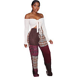 Color Block Print Sportswear Jogger Sweatpant YS-8846