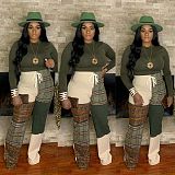 Color Block Print Sportswear Jogger Sweatpant YS-8846