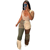Color Block Print Sportswear Jogger Sweatpant YS-8846