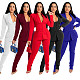 Solid Blazers with Girdle Corset and Pants Suit TK-62010