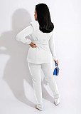 Solid Blazers with Girdle Corset and Pants Suit TK-62010