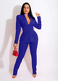 Solid Blazers with Girdle Corset and Pants Suit TK-62010