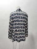 All-match Printed Long Sleeve Slim Blazers Jackets HX-1150