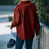 Faux PU Leather Lapel Single-breasted Jacket HX-1147