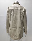 Faux PU Leather Lapel Single-breasted Jacket HX-1147