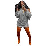 Long Sleeve Party Zip Hoodie Loose Casual Dresses GLS-10070