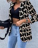 All-match Printed Long Sleeve Slim Blazers Jackets HX-1150