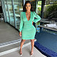 Deep V Neck Long Sleeve Night Club Dresses MEY-20772