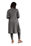 Ribbed Long Cardigan Crop Top and Pants 3 Piece Set FSX-314