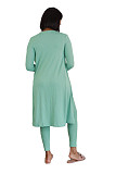 Ribbed Long Cardigan Crop Top and Pants 3 Piece Set FSX-314