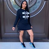 Casual Long Sleeve Loose Pullover Sweatshirt Dress HANI-071