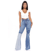 Patchwork Denim Bottoms HSF-2408