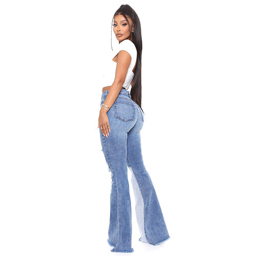 Patchwork Denim Bottoms HSF-2408